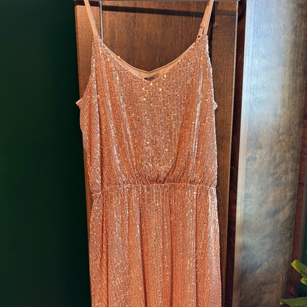 Light Pink Sequined Slip Dress (M) - Picture 2 of 7